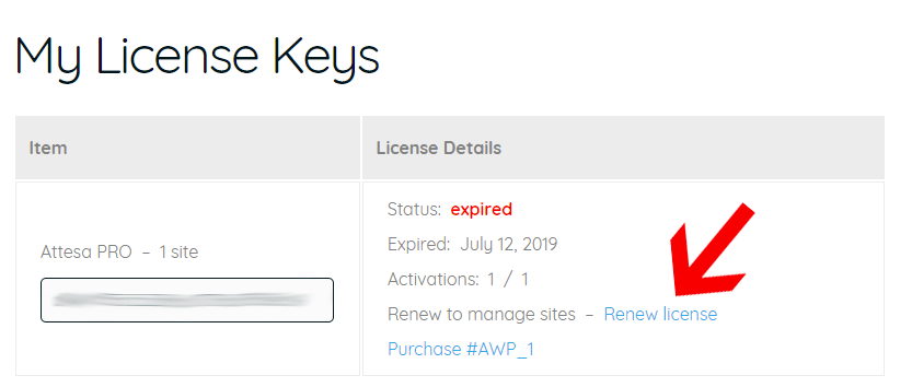 Renewing old License Keys