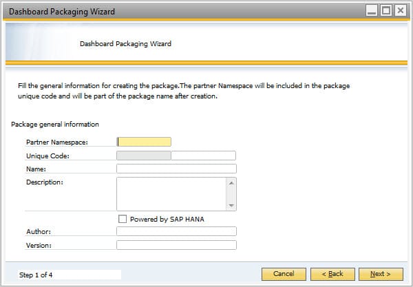 SAP Business One Dashboard Packaging Tool Version 1.1